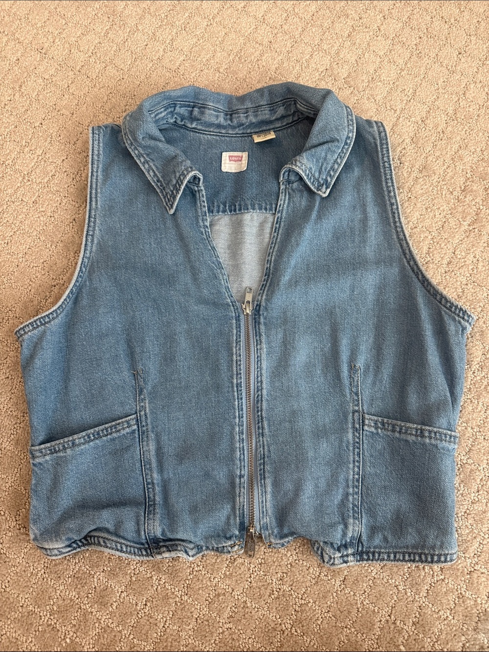 Levi's Light Blue Denim Zip Vest for Kids